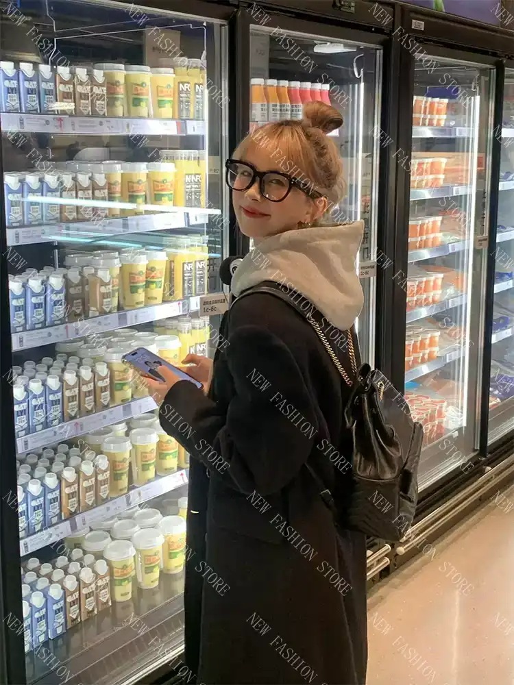 秋冬の新作韓国版ミドル丈厚手のラシャコート-74