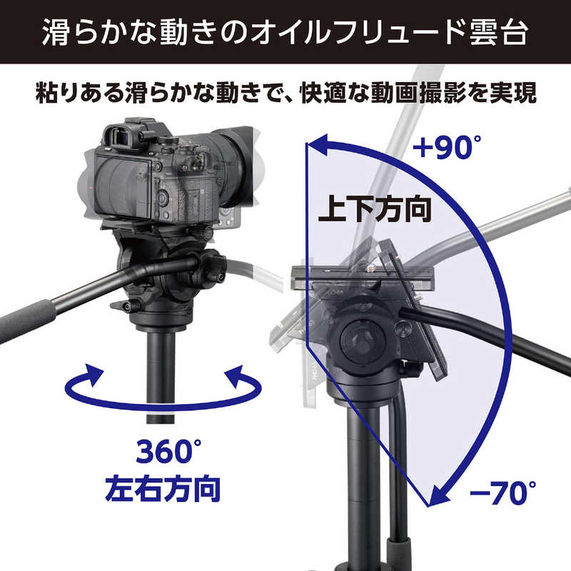 ベルボン　オイルフリュード雲台 (Velbon) ［ビデオ雲台］　FHD-63