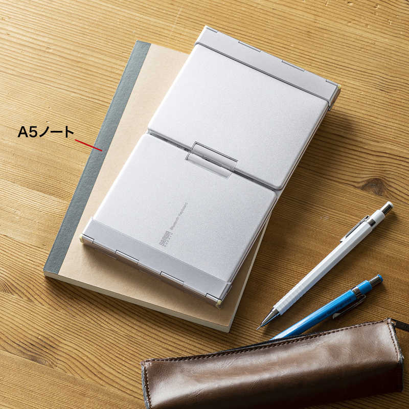 サンワサプライ　キーボード 折りたたみ(Android/iPadOS/iOS/Mac/Windows11対応) ［有線・ワイヤレス /Bluetooth・USB］ ホワイト　SKB-BT35W