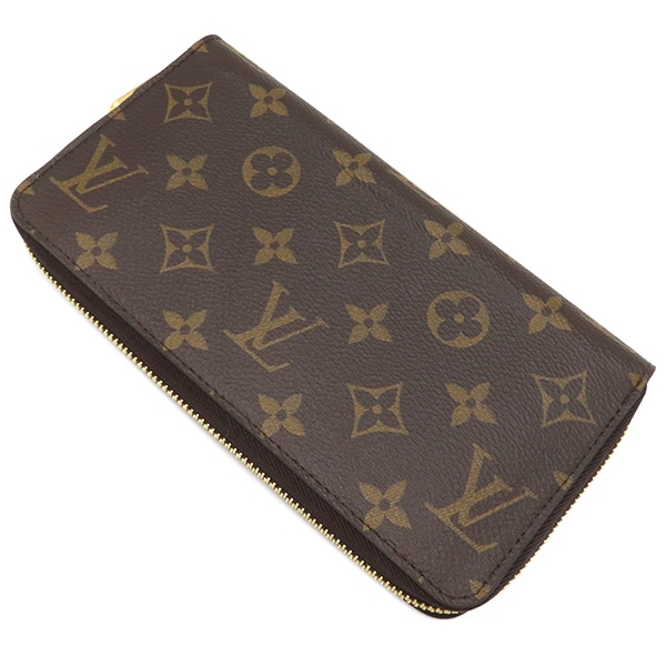ルイヴィトン LOUIS VUITTON 長財布 ジッピー ウォレット モノグラムキャンバス モノグラム×コクリコ ゴールド金具 茶 赤 ラウンドファスナー M41896 RFID 【箱】【中古】