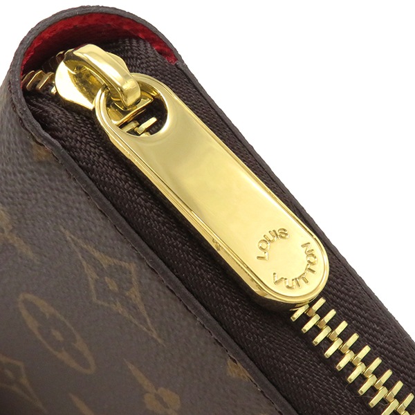 ルイヴィトン LOUIS VUITTON 長財布 ジッピー ウォレット モノグラムキャンバス モノグラム×コクリコ ゴールド金具 茶 赤 ラウンドファスナー M41896 RFID 【箱】【中古】