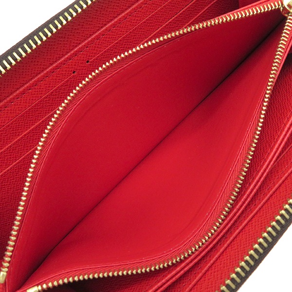 ルイヴィトン LOUIS VUITTON 長財布 ジッピー ウォレット モノグラムキャンバス モノグラム×コクリコ ゴールド金具 茶 赤 ラウンドファスナー M41896 RFID 【箱】【中古】