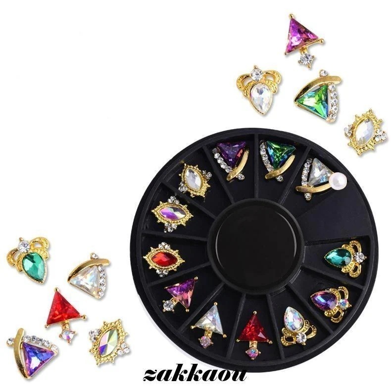 ネイルジュエリー ネイルパーツ ビジュー デコパーツ セット 福袋 キラキラ エンブレム 枠 ワンポイント ホワイト エレガント[aea67]77183