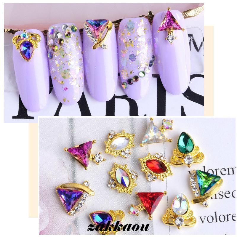 ネイルジュエリー ネイルパーツ ビジュー デコパーツ セット 福袋 キラキラ エンブレム 枠 ワンポイント ホワイト エレガント[aea67]77183