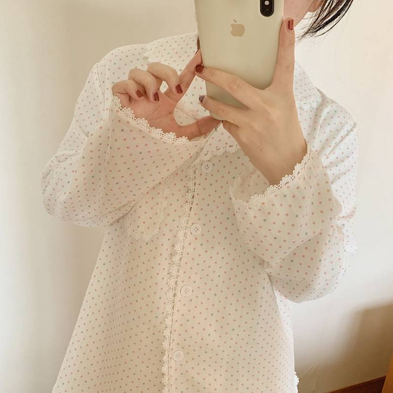 レディース レース使いパジャマ ドット柄 エレガント 大人 パンツ セットアップ ルームウェア 部屋 レディース レース使いパジャマ ドット柄 エレガント 大人 パンツ セットアップ ルームウェア 部屋