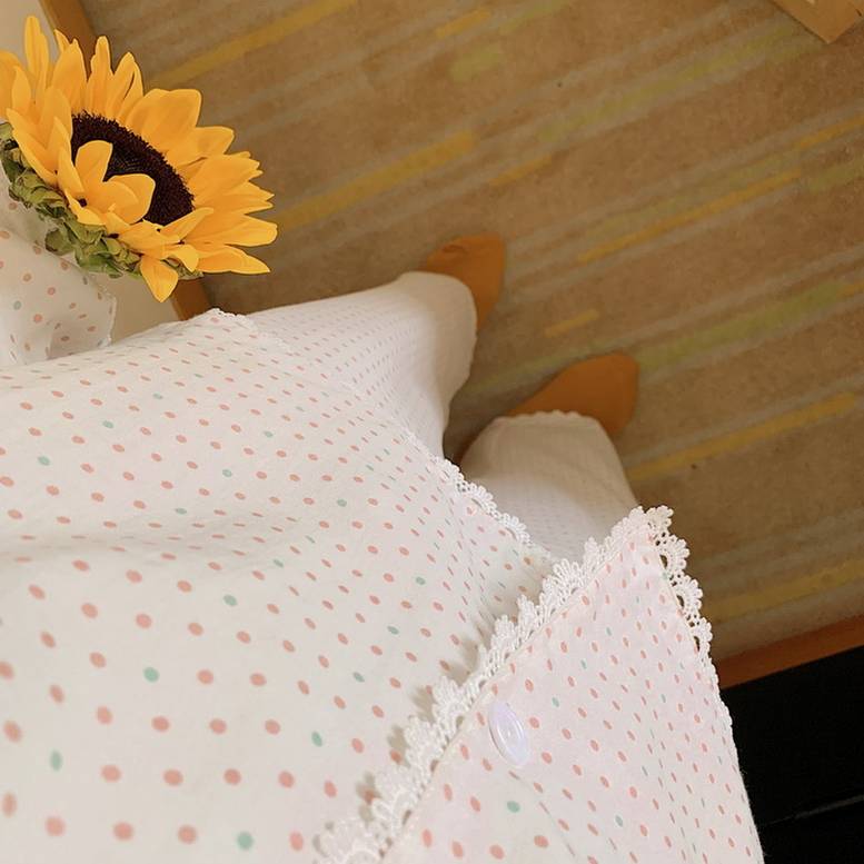 レディース レース使いパジャマ ドット柄 エレガント 大人 パンツ セットアップ ルームウェア 部屋 レディース レース使いパジャマ ドット柄 エレガント 大人 パンツ セットアップ ルームウェア 部屋