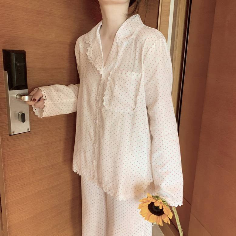 レディース レース使いパジャマ ドット柄 エレガント 大人 パンツ セットアップ ルームウェア 部屋 レディース レース使いパジャマ ドット柄 エレガント 大人 パンツ セットアップ ルームウェア 部屋