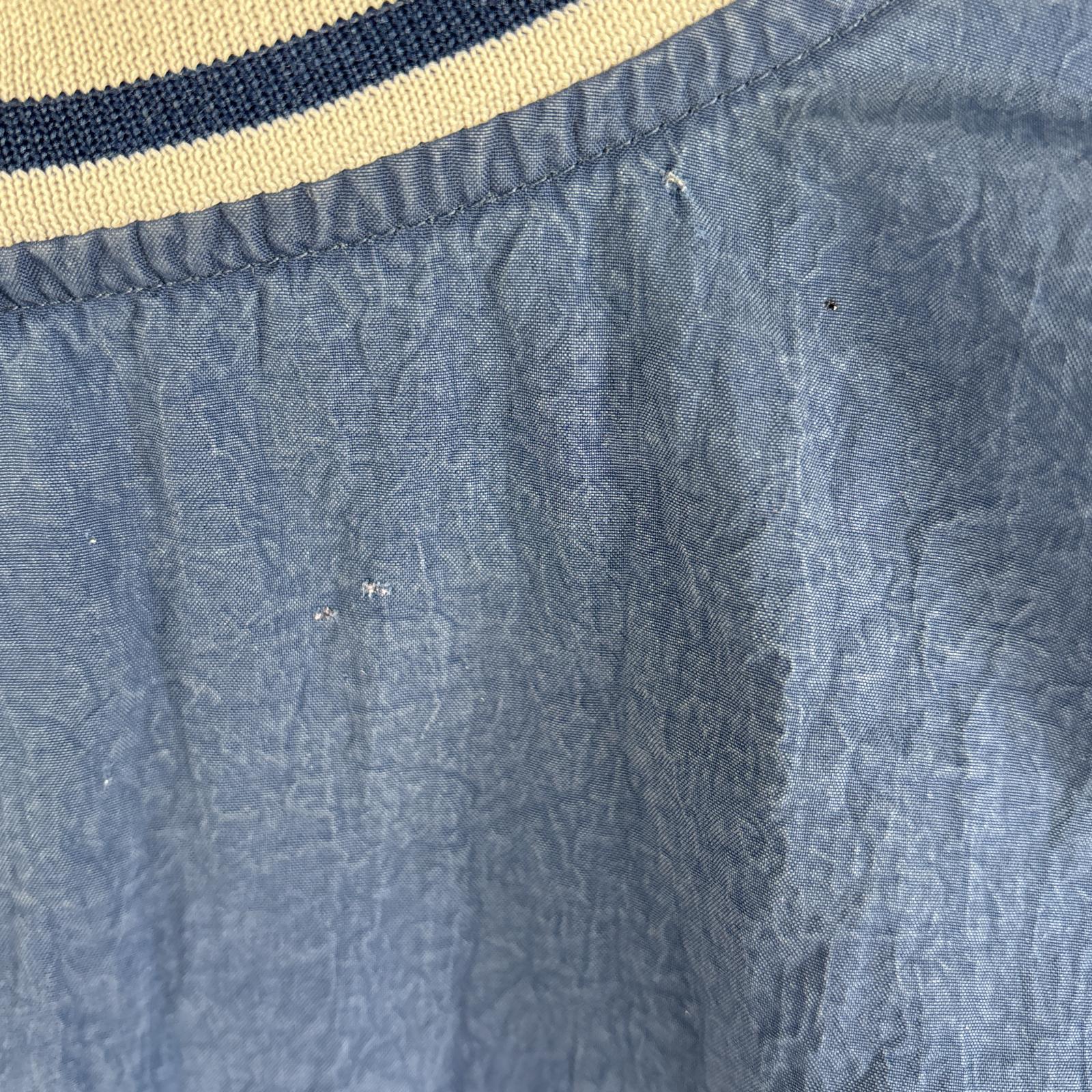 古着 90s/90年代 ナイロンプルオーバー ワンポイントロゴ スウッシュ リブ ビッグサイズ XXL ネイビー メンズ