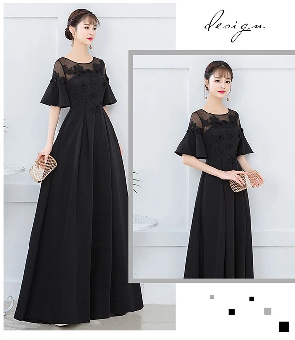 おすすめランキングロングドレス 演奏会 ピアノ 発表会 パーティードレス ブラック 黒 レディース 透け感 ファスナー ラウンドネック シースル襟 フレア袖付き 半袖あり ロング丈 結婚式 母親 ドレ おすすめランキングロングドレス 演奏会 ピアノ 発表会 パーティードレス ブラック 黒 レディース 透け感 ファスナー ラウンドネック シースル襟 フレア袖付き 半袖あり ロング丈 結婚式 母親 ドレ