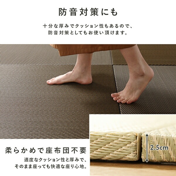 [12枚セット] PP 置き畳 ユニット畳 約幅65x奥行65x高さ2.5cm ライトグレー 樹脂畳 軽量 滑りにくい キズ防止 リビング