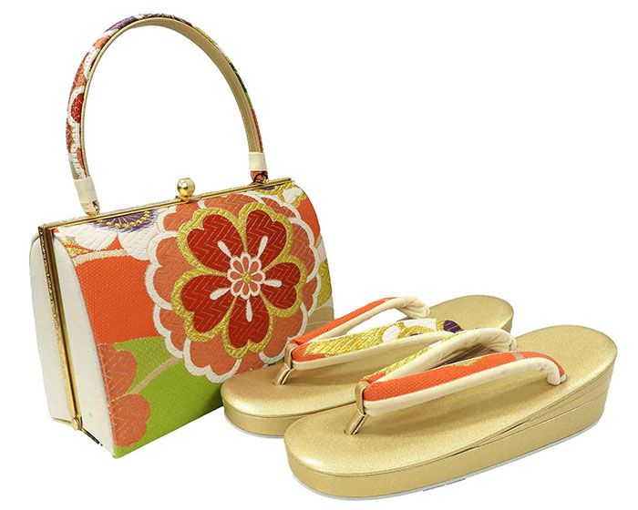 草履 バッグ 紗織 西陣織 帯地 草履バッグセット フォーマル パールトーン加工済み Ｍ寸 日本製 振袖 成人式 三枚芯 新品 n6011 草履 バッグ 紗織 西陣織 帯地 草履バッグセット フォーマル パール