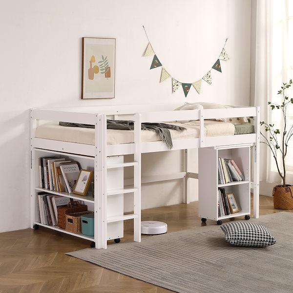 【10cm厚さマットレス付き】システムベッド ロフトベッド 木製 シングル ベッ ポイント10倍】システムベッド Amber (アンバー) シングル ロー