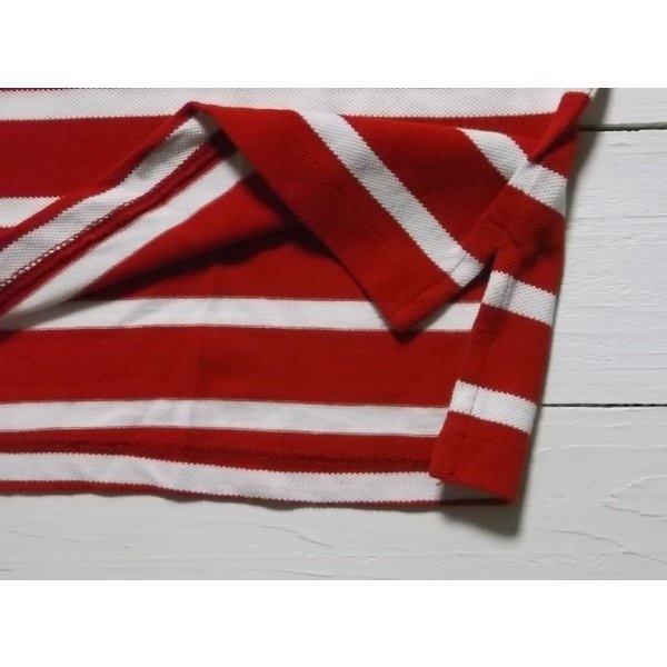 ボーイズサイズ 半袖 ボーダー ワンポイント 鹿の子 ポロシャツ レッド boys PR2-206 ボーイズサイズ 半袖 ボーダー ワンポイント 鹿の子 ポロシャツ レッド boys PR2-206