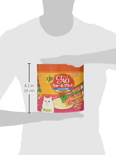 チャオ (CIAO) 猫用おやつ ちゅ~る グルメ とりささみ海鮮バラエティ 14グラム (x 120)