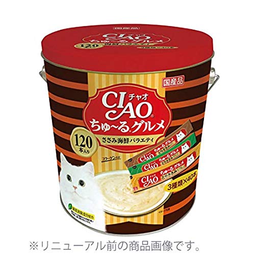 チャオ (CIAO) 猫用おやつ ちゅ~る グルメ とりささみ海鮮バラエティ 14グラム (x 120)