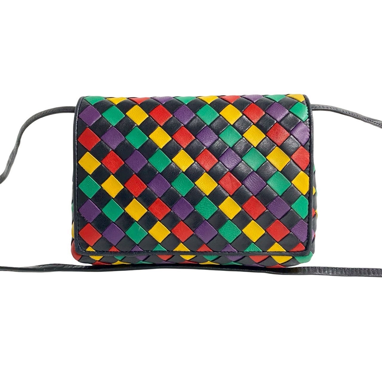 イントレチャートショルダーバッグ レザー ブラック 98851 イントレチャートショルダーバッグ レザー ブラック 98851