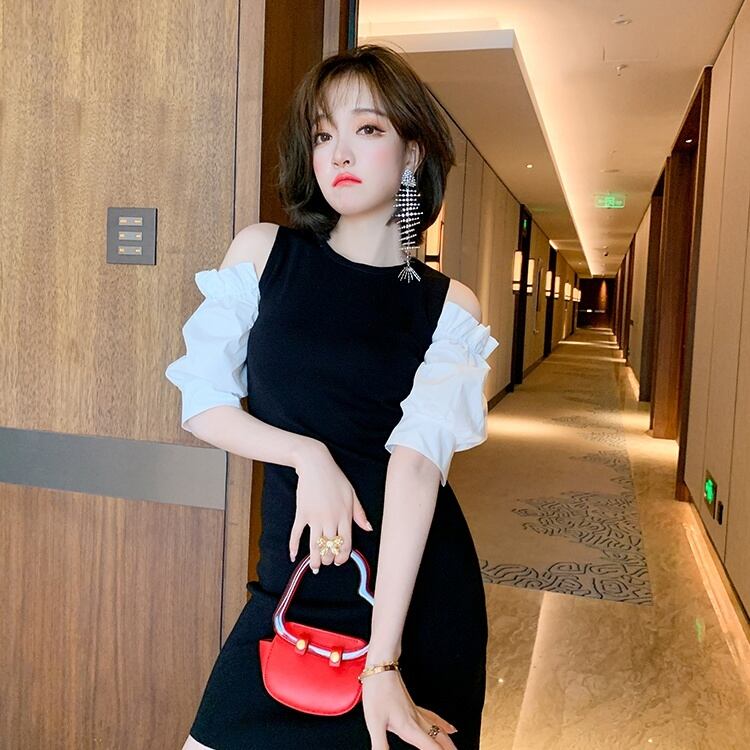 レディース ワンピース オフショルダー 萌袖 フリル フリル袖 大人可愛い きれいめ シンプル レディース ワンピース オフショルダー 萌袖 フリル フリル袖 大人可愛い きれいめ シンプル