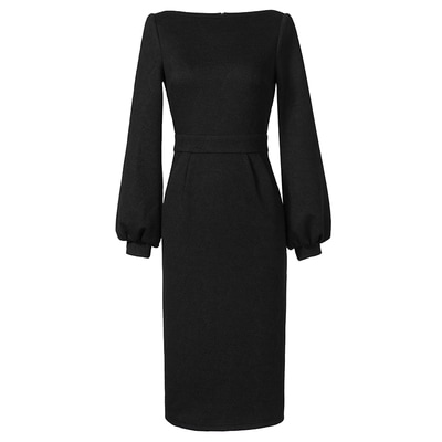 新作 秋冬 レディース 春夏 ワンピース ひざ下 マキシ マキシ丈 袖あり 長袖 ホルンスリーブ