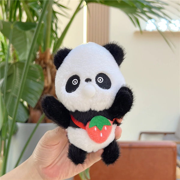 Qoo10] かわいい泡吐きパンダストラップぬいぐるみ