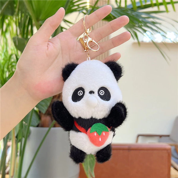 Qoo10] かわいい泡吐きパンダストラップぬいぐるみ