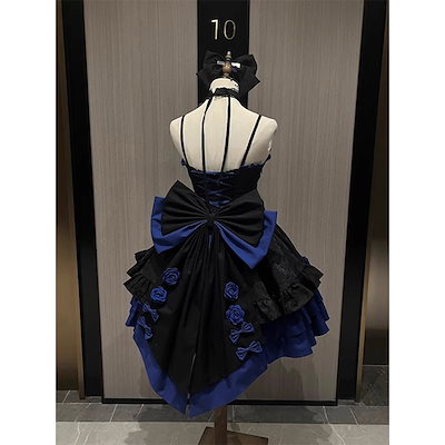 ゴスロリ ドレス 黒 青 JSK アイドル BIGリボン ゴスロリ ドレス 黒 青 JSK アイドル BIGリボン - メルカリ