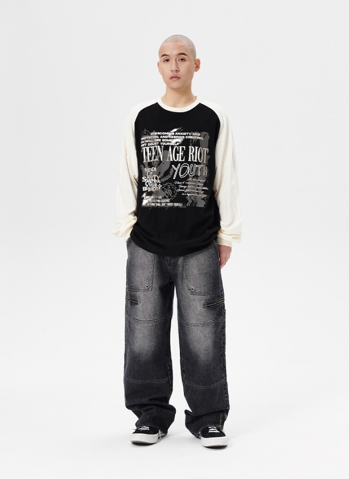[mahagrid] YOUTH RAGLAN LS TEE