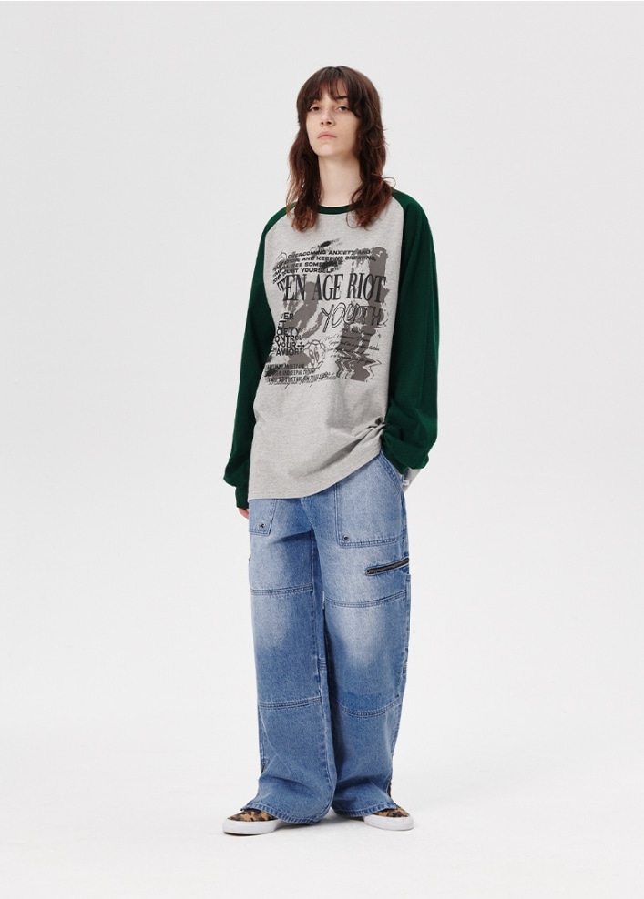[mahagrid] YOUTH RAGLAN LS TEE