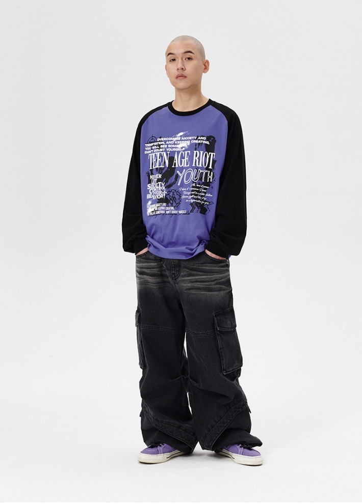 [mahagrid] YOUTH RAGLAN LS TEE