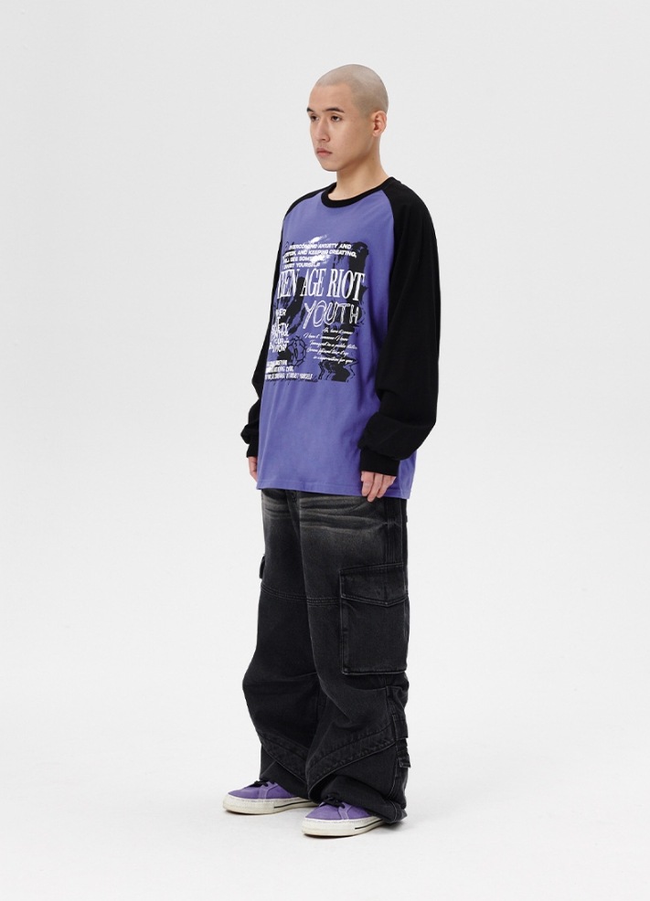 [mahagrid] YOUTH RAGLAN LS TEE