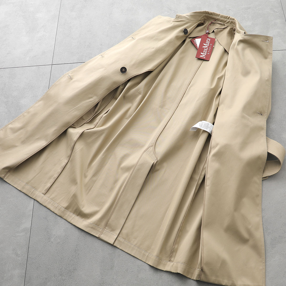 MAX MARA Studio マックスマーラ ステュディオ トレンチコート EBRIEN エブリエン レディース スプリングコート ダブルブレスト ベルト付き ミドル丈