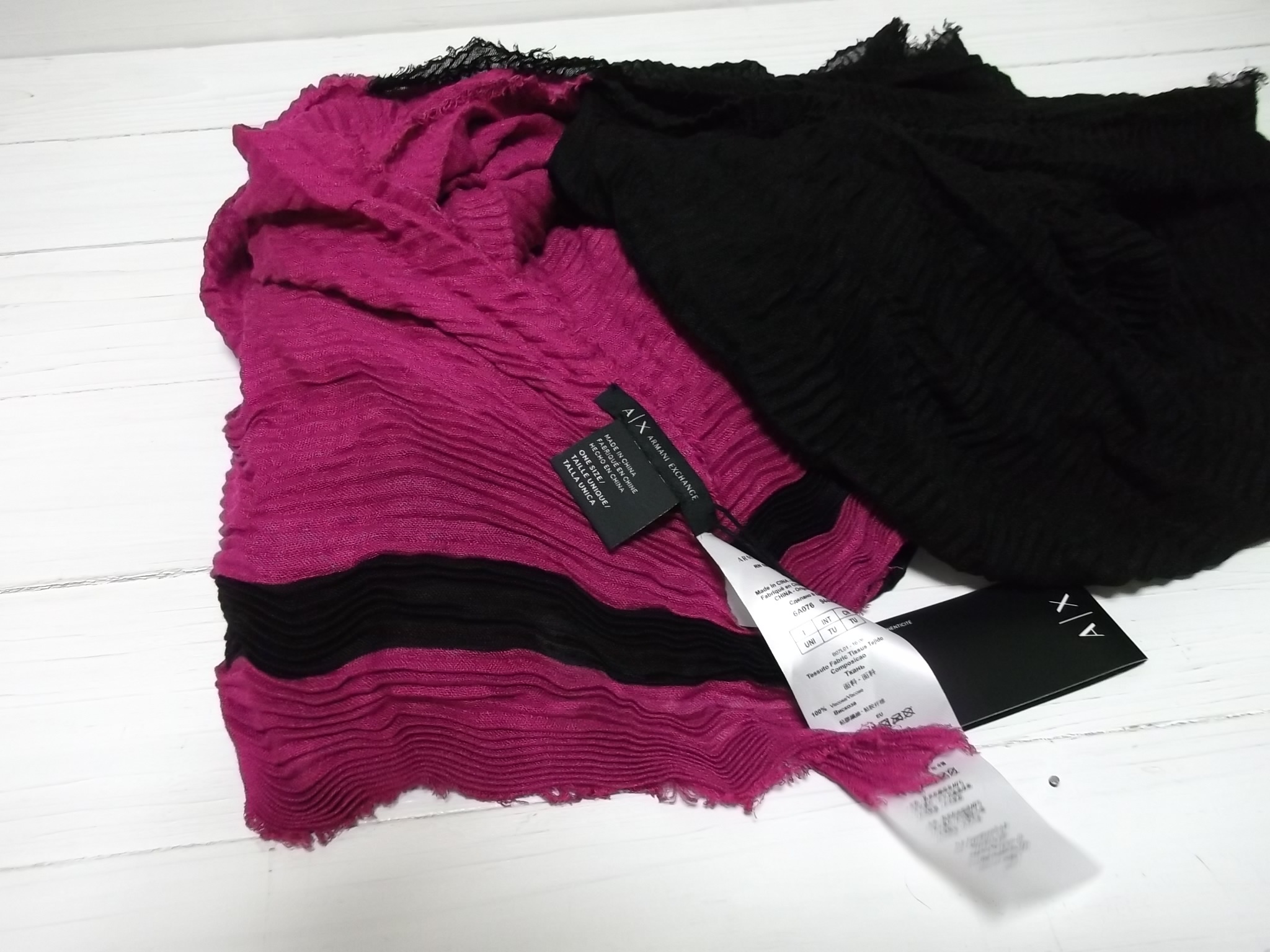 LA直輸入 メンズ レディース 男女兼用 ストール マフラー ブラック パープル stole muffler ARMANI EXCHANGE 018 LA直輸入 メンズ レディース 男女兼用 ストール マフラー ブラック パープル stole muffler ARMANI EXCHANGE 018