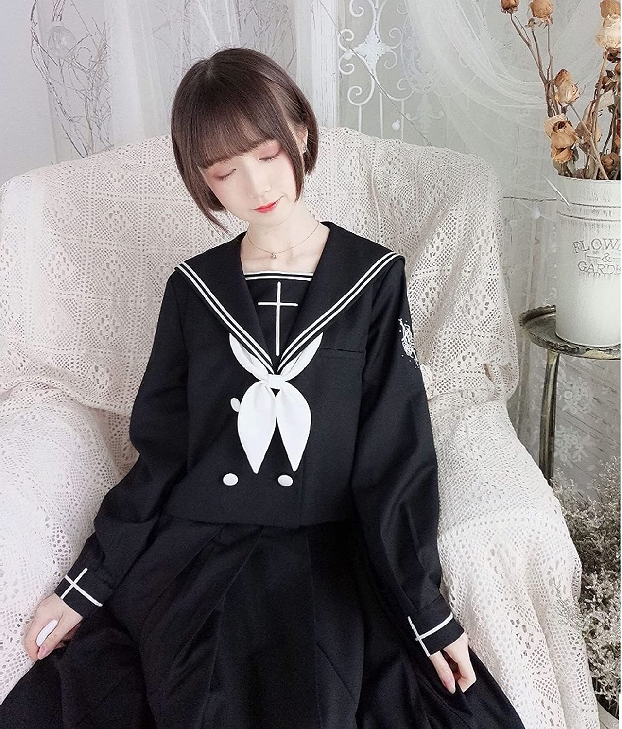 JK制服 スクール制服 セーラー服 正統派刺繍前開き膝丈スカート女子高生コスプレ長袖 JK制服 スクール制服 セーラー服 正統派刺繍前開き膝丈スカート女子高生コスプレ長袖