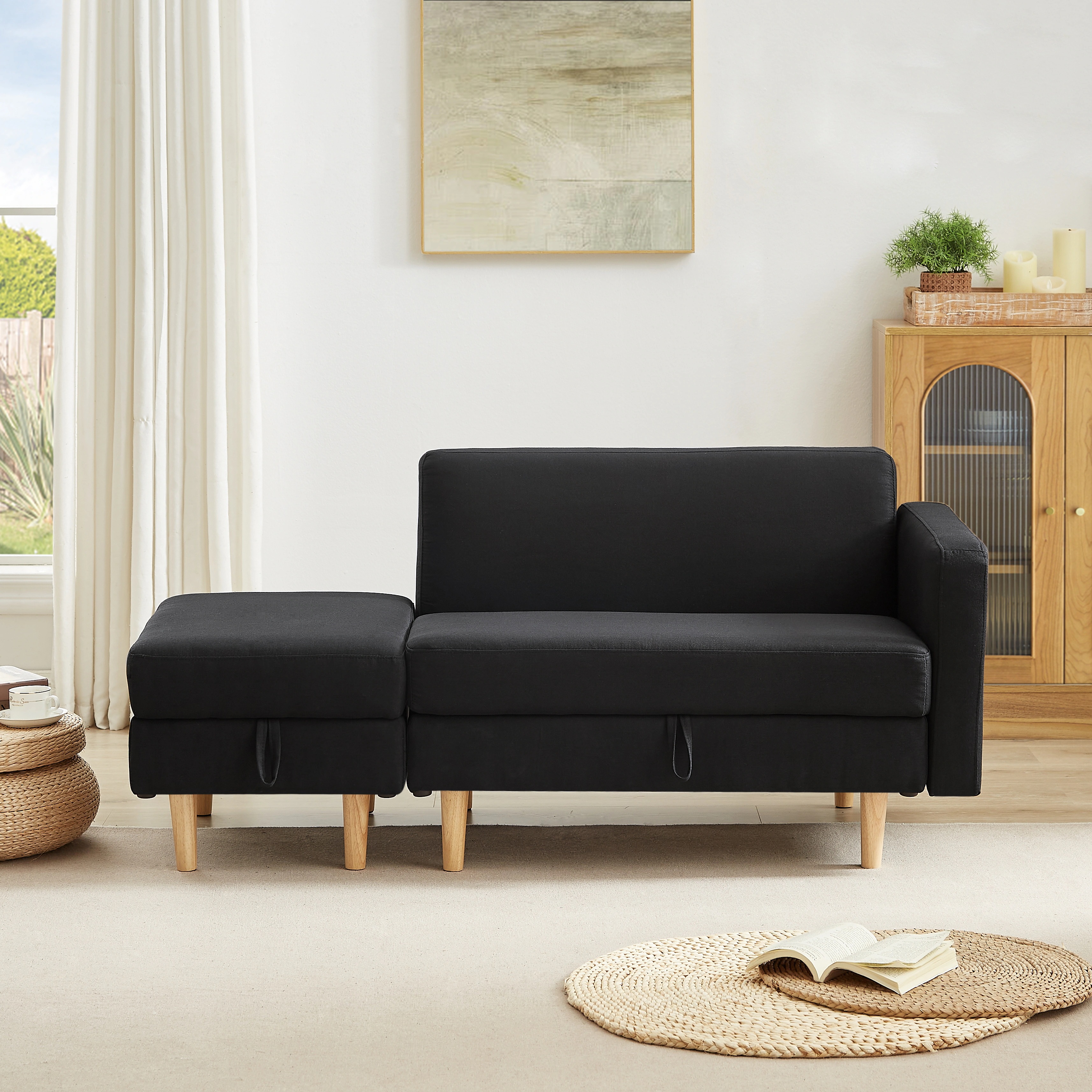 【急速出荷!】One Arm 2 Seater sofa+Ottoman ソファ 2人掛け 収納付き オットマン付き ファブリック 肘掛け 木脚外し可能 ローソファ コンパクト ひとり暮らし カウチソ 【急速出荷!】One Arm 2 Seater sofa+Ottoman ソファ 2人掛け 収納付き オットマン付き ファブリック 肘掛け 木脚外し可能 ローソファ コンパクト ひとり暮らし カウチソ