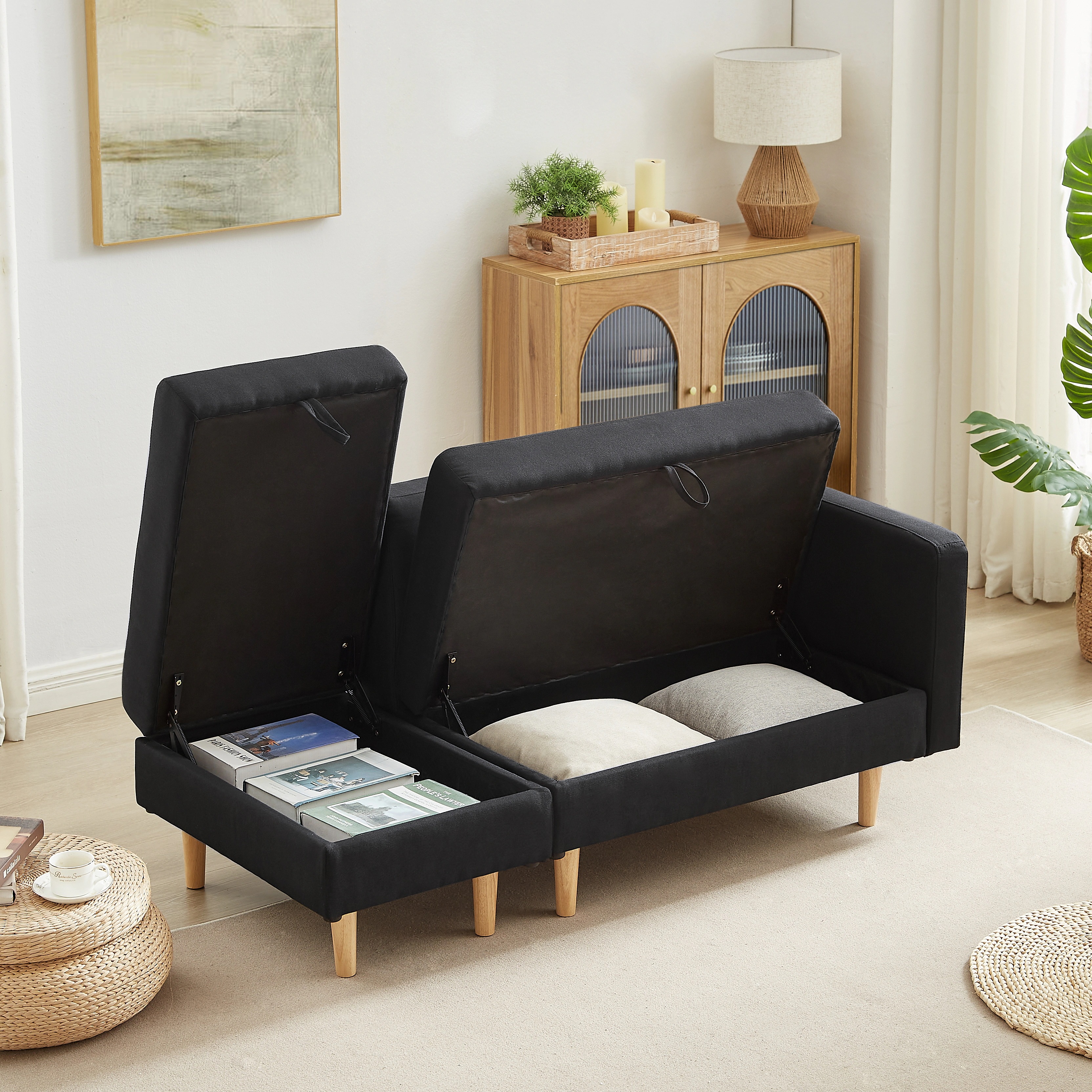 【急速出荷!】One Arm 2 Seater sofa+Ottoman ソファ 2人掛け 収納付き オットマン付き ファブリック 肘掛け 木脚外し可能 ローソファ コンパクト ひとり暮らし カウチソ 【急速出荷!】One Arm 2 Seater sofa+Ottoman ソファ 2人掛け 収納付き オットマン付き ファブリック 肘掛け 木脚外し可能 ローソファ コンパクト ひとり暮らし カウチソ