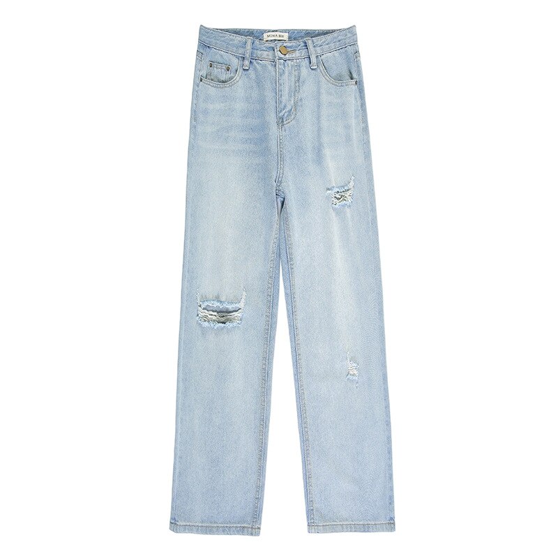 ダメージジーンズ ハイウェストジーンズ コーディネート 最高 春夏流行り