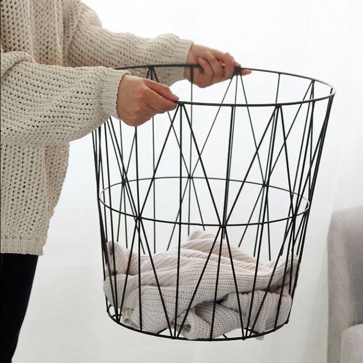 丸型 ミニテーブル イス 円形 リビング ベットサイドテーブル カゴ サイドテーブル バスル ワイヤー ナイトテーブル バスケット 蓋付き 収納 寝室