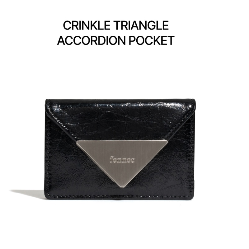 ［韓国人気財布］CRINKLE TRIANGLE ACCORDION POCKET