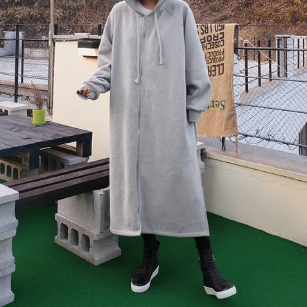 4color レディース アウター パーカー ジップパーカー ロング丈 ロングパーカー フード付き 4color レディース アウター パーカー ジップパーカー ロング丈 ロングパーカー フード付き