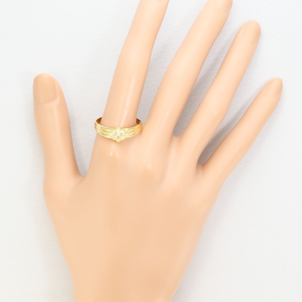 K18 18金 YG イエローゴールド リング 指輪 24号 ダイヤ ジュエリー 中古 K18 18金 YG イエローゴールド リング 指輪 24号 ダイヤ ジュエリー 中古