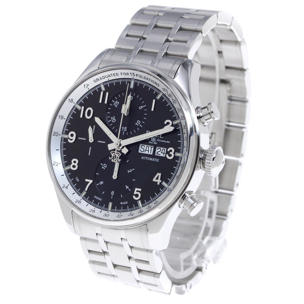 ボールウォッチ BALLWATCH CM3038C-SJ-BK トレインマスター パルスメーターII クロノグラフ 自動巻き メンズ 良品 箱・保証書付き_832398【中古】