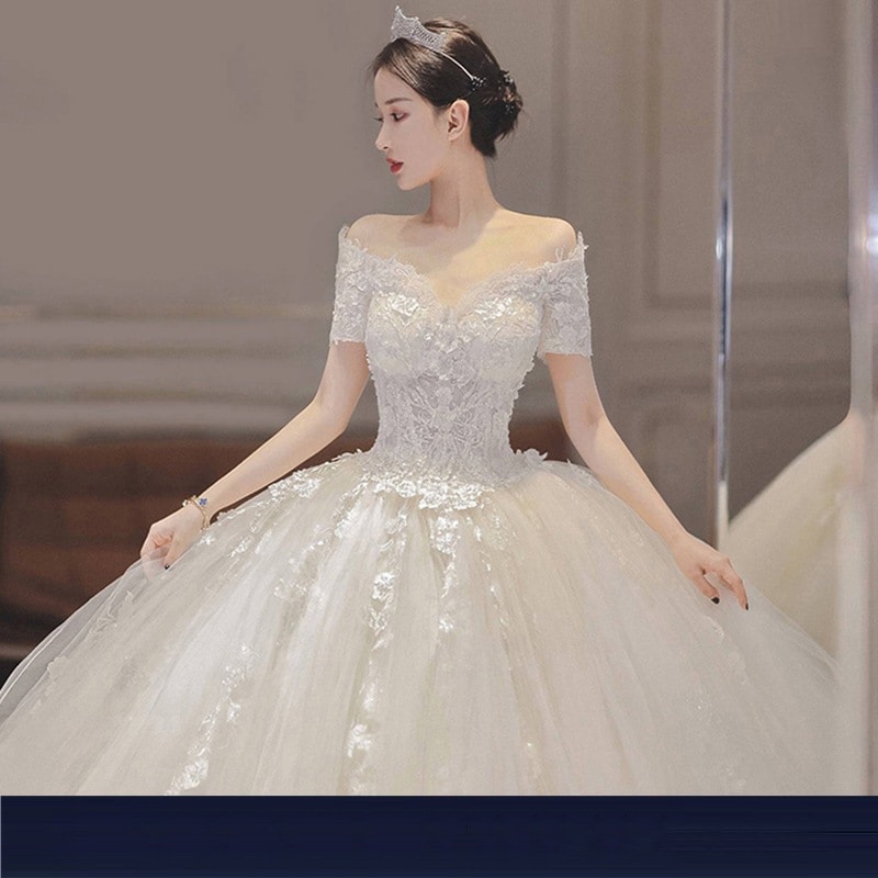 上品パーティードレス人気 2024 新作 高級感 気質 ワンピース 花嫁ロングドレス 結婚式ワンピース 結婚式 ドレス ウェディングドレス 白 ロングドレス 韓国ファッション 3