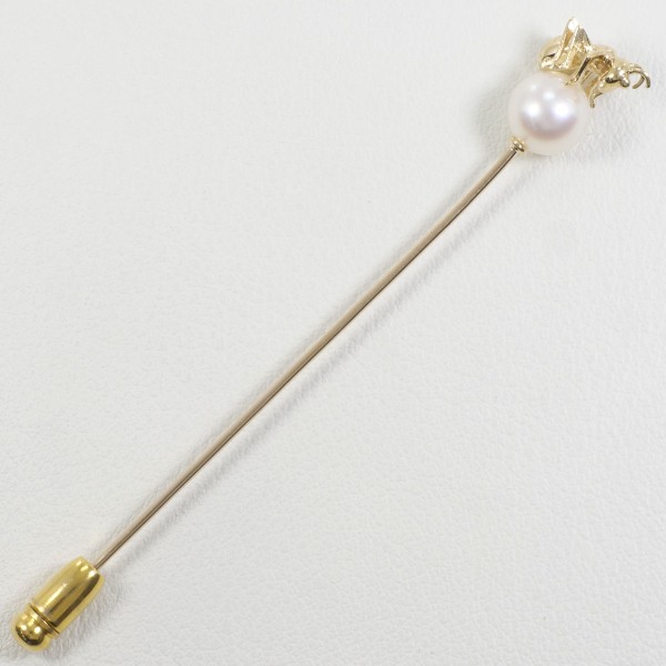 ミキモト K14YG 合金 ピンブローチ パール(真珠) 総重量約2.7g ジュエリー 中古 ミキモト K14YG 合金 ピンブローチ パール(真珠) 総重量約2.7g ジュエリー 中古