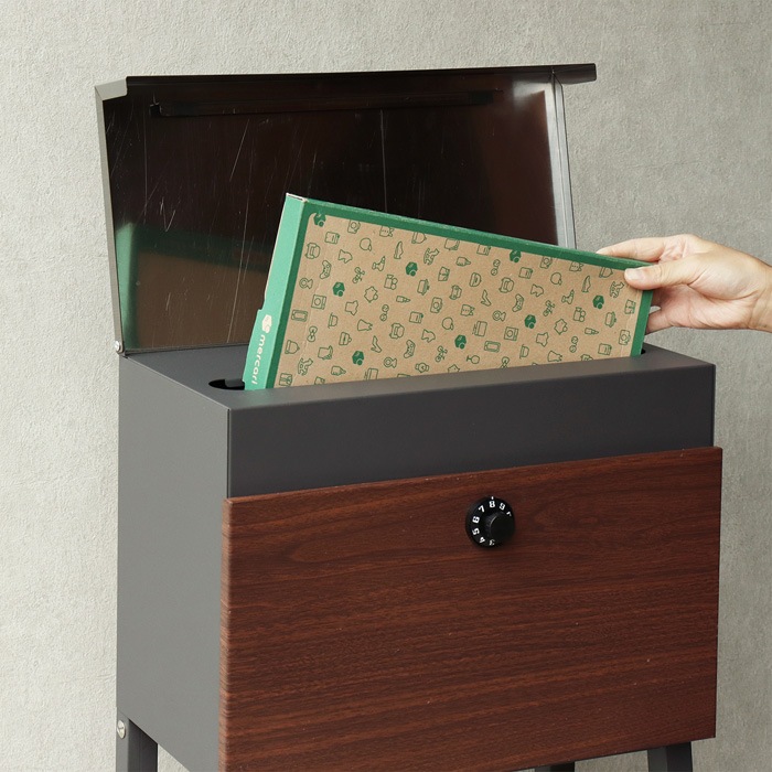 郵便ポスト スタンドポスト Lexi レクシー SDM-049 ダークグレー/ブラウン木目 郵便ポスト スタンドポスト Lexi レクシー SDM-049 ダークグレー/ブラウン木目