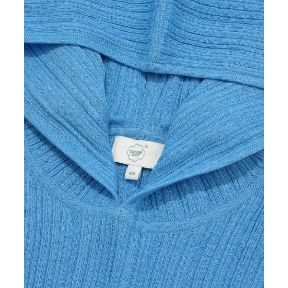 COVERNAT 女性用シアーパーカーニットブルー COVERNAT 女性用シアーパーカーニットブルー
