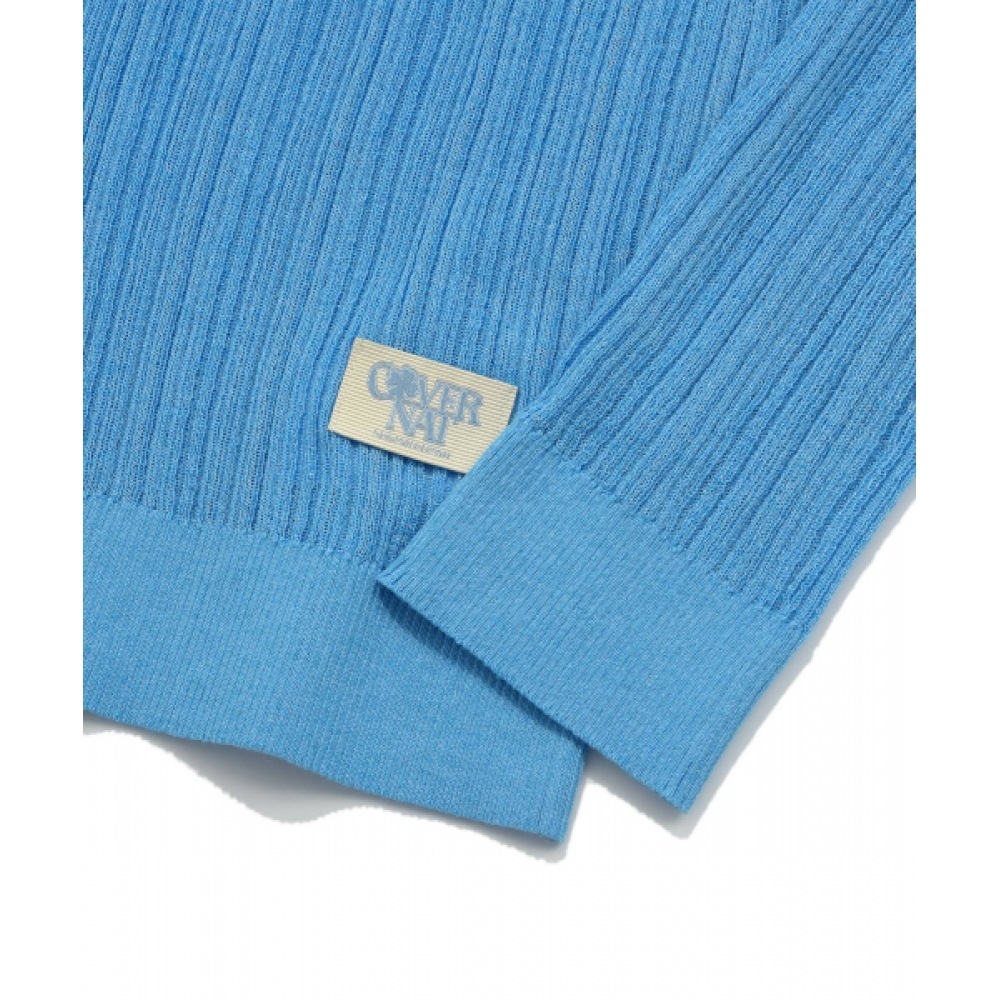 COVERNAT 女性用シアーパーカーニットブルー COVERNAT 女性用シアーパーカーニットブルー