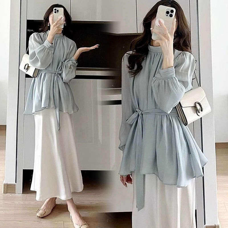 ワンピーススーツ春の新作高級感トップスおしゃれ着やせ半身スカート2点セット優しい雰囲気のデート ワンピーススーツ春の新作高級感トップスおしゃれ着やせ半身スカート2点セット優しい雰囲気のデート