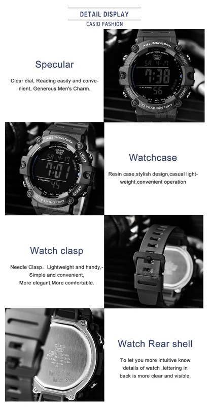 カシオ-メンズデジタルウォッチ,100m防水,クォーツ,電気ミリタリーウォッチ,AE-1500WH-8B カシオ-メンズデジタルウォッチ,100m防水,クォーツ,電気ミリタリーウォッチ,AE-1500WH-8B