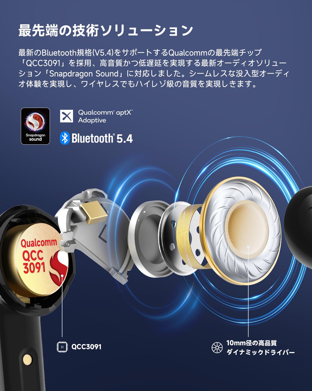 【VGP 2024 金賞】EarFun Air Pro 4 ワイヤレスイヤホン Bluetooth 5.4/50dBアダプティブ式 ハイブリッドANC/最先端チップ「QCC3091」aptX Loss 【VGP 2024 金賞】EarFun Air Pro 4 ワイヤレスイヤホン Bluetooth 5.4/50dBアダプティブ式 ハイブリッドANC/最先端チップ「QCC3091」aptX Loss