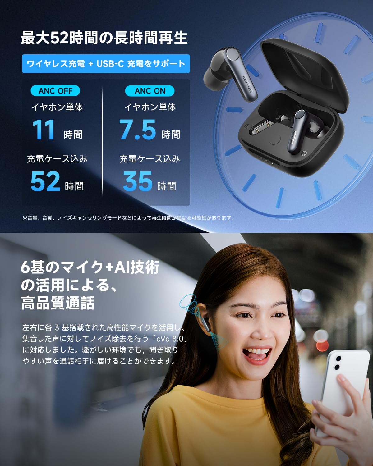 【VGP 2024 金賞】EarFun Air Pro 4 ワイヤレスイヤホン Bluetooth 5.4/50dBアダプティブ式 ハイブリッドANC/最先端チップ「QCC3091」aptX Loss 【VGP 2024 金賞】EarFun Air Pro 4 ワイヤレスイヤホン Bluetooth 5.4/50dBアダプティブ式 ハイブリッドANC/最先端チップ「QCC3091」aptX Loss