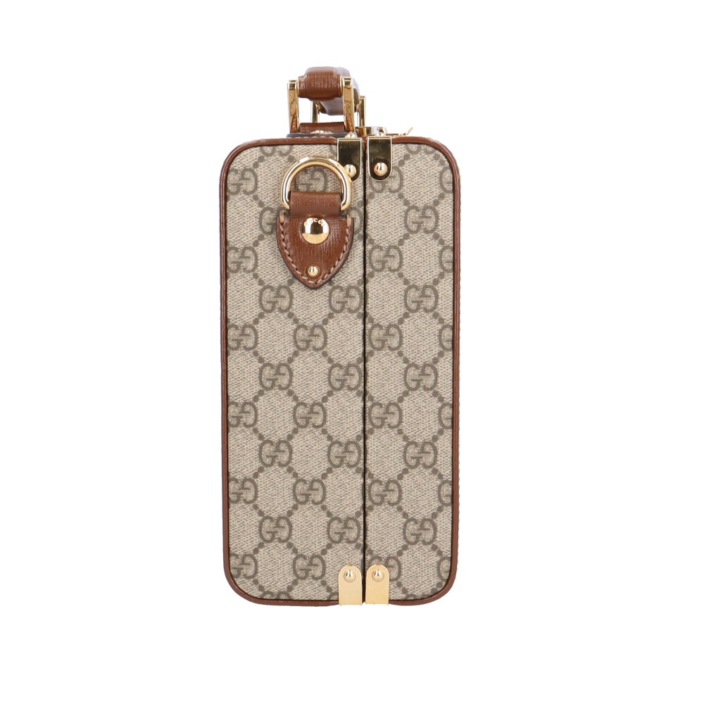 グッチ フェイクノットプリントビューティーケース GGスプリーム ハンドバッグ GGスプリームキャンバス 633587 ベージュ GUCCI 中古 美品 pattayablatt.com